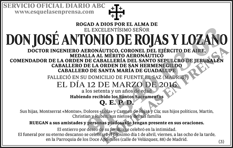 José Antonio de Rojas y Lozano